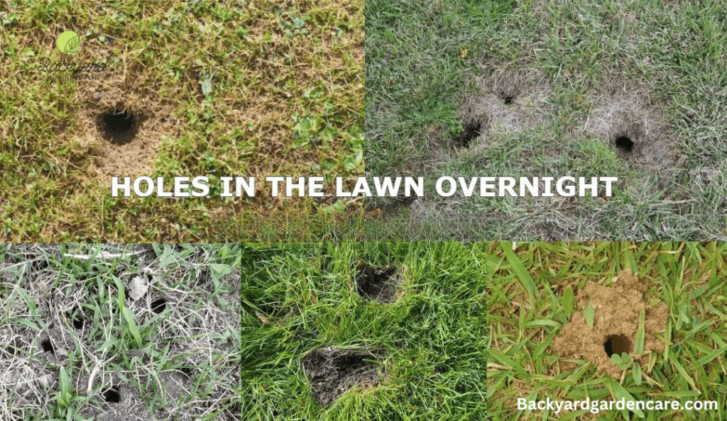 Holes in the lawn overnight