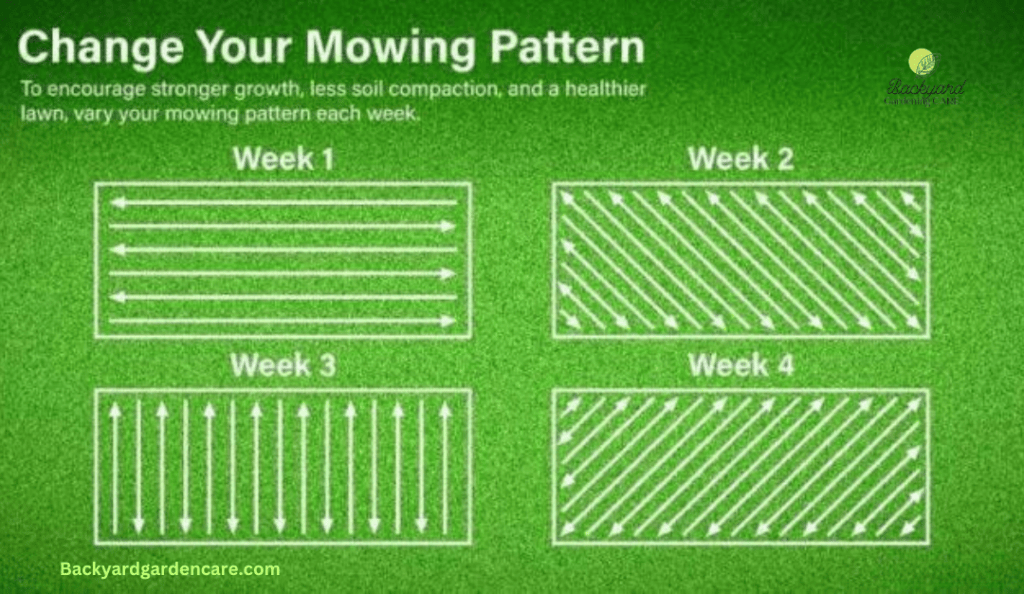 Change your Mowing Pattern each Week for Healthy Bemuda Grass