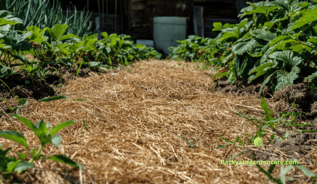 Layer of Straw to Protect Grass Seeds